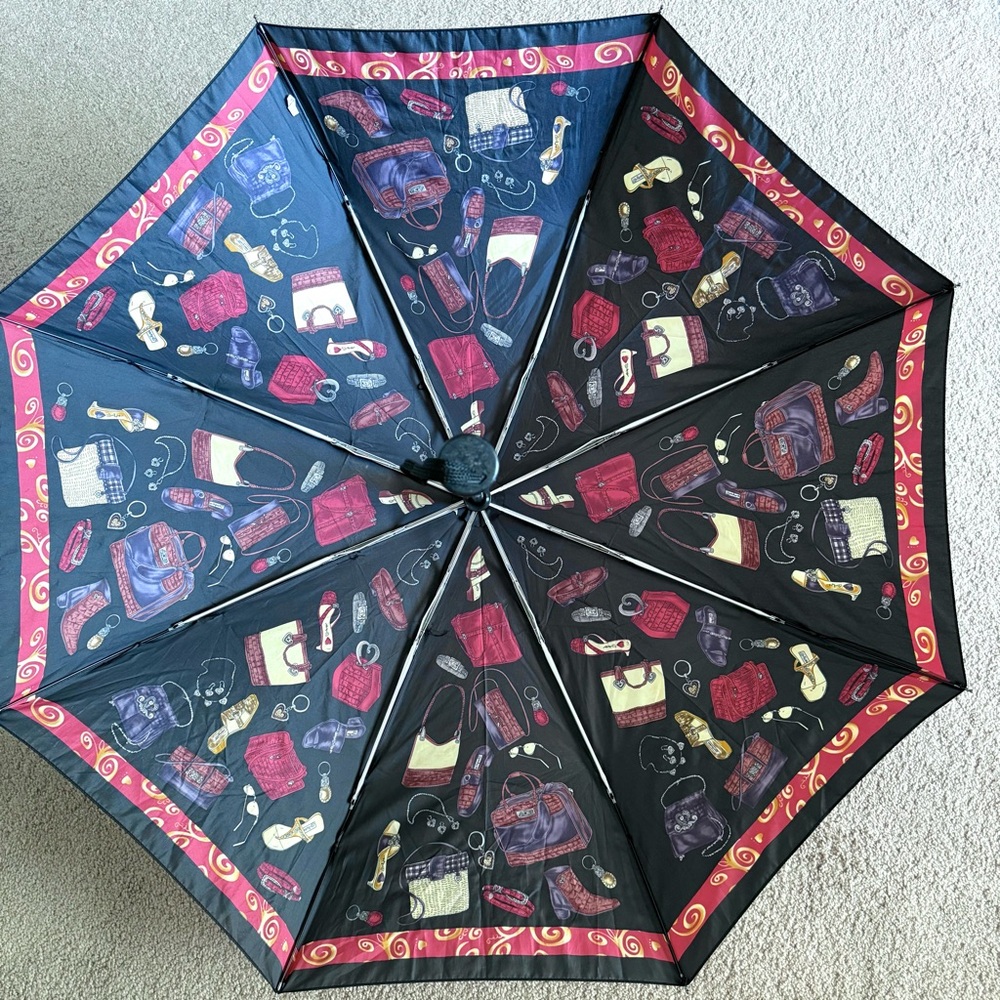 Brighton Black & Red Accessory Pattern Umbrella - Picture 3 of 8